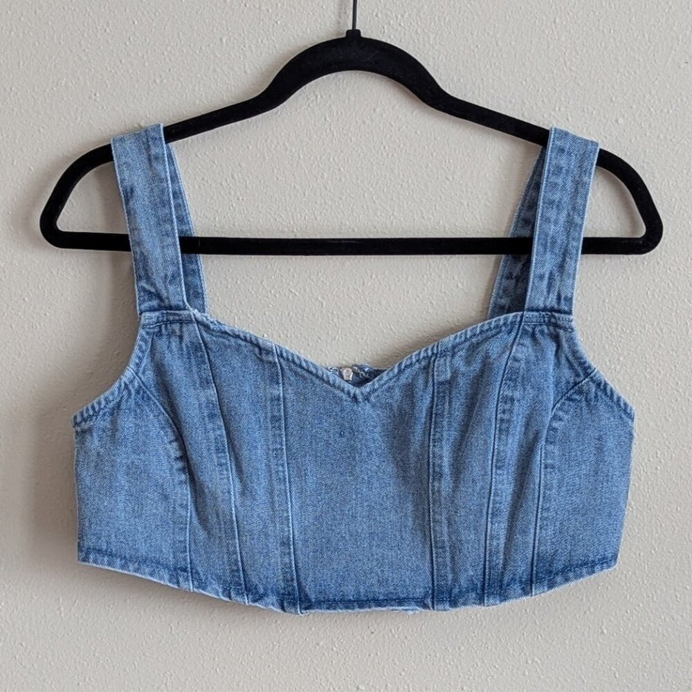 Light Blue Denim Crop Top